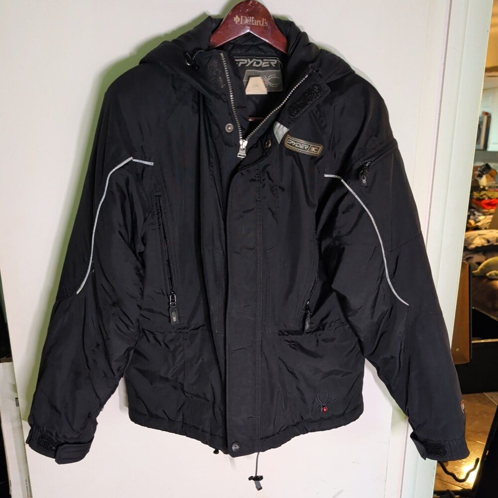 Spyder Men’s Black Hooded Ski Snowboard Jacket Size S